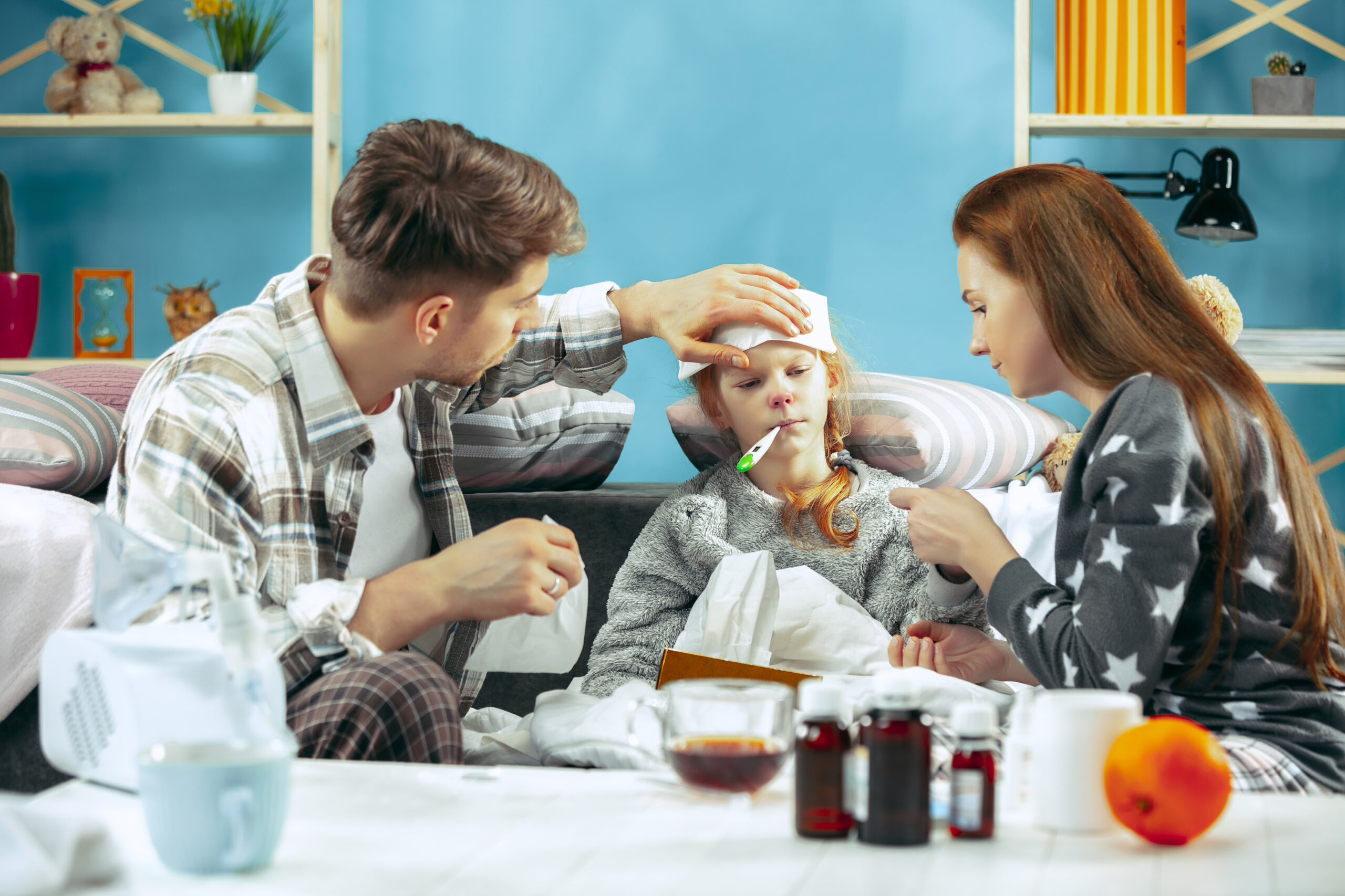 Home 1 young woman man with sick daughter home home treatment fighting with desease medical healthcare family iilness winter influenza health pain parenthood relationship concept scaled