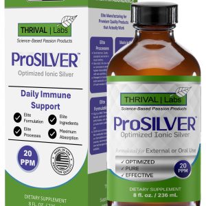 Home 25 ProSILVER Green Label 20 PPM Ionic Colloidal Silver Liquid, Optimized Bio-Active Nano-Sized Liquid Silver for External Immune Support, Dark Glass Bottle - Thrival Labs
