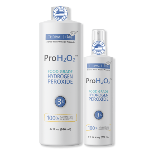 ProH2O2 Food Grade 3% Hydrogen Peroxide by Thrival Labs - A USA-Made Natural Cleaner With No Added Toxic Stabilizers for Medical, Household, and Personal Use