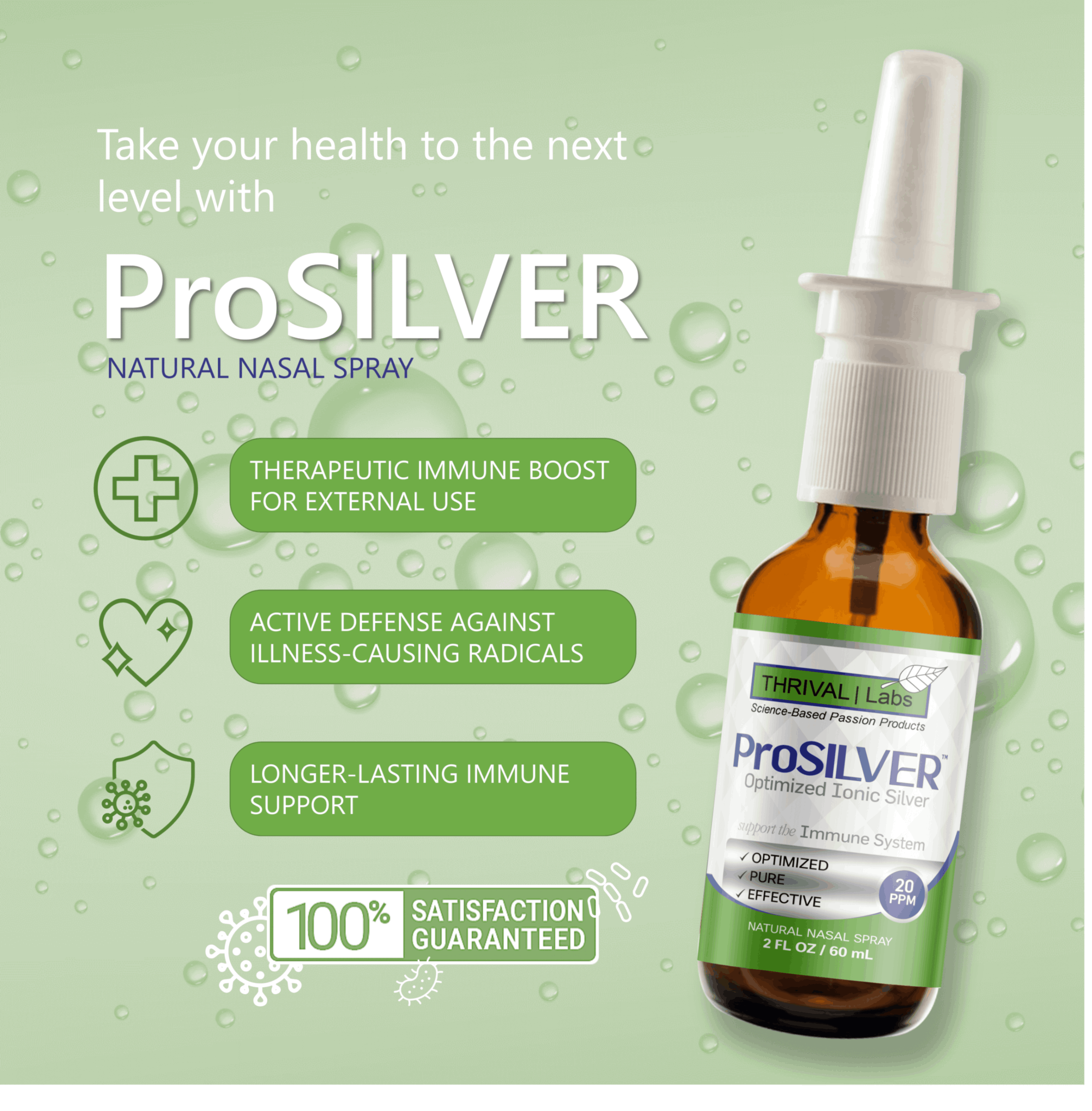 ProSILVER Green Label 20 PPM Ionic Colloidal Silver Liquid, Optimized Bio-Active Nano-Sized Liquid Silver for External Immune Support, Dark Glass Bottle - Thrival Labs 14 ProSILVER Green Label 20 PPM Ionic Colloidal Silver Liquid, Optimized Bio-Active Nano-Sized Liquid Silver for External Immune Support, Dark Glass Bottle - Thrival Labs - Image 14