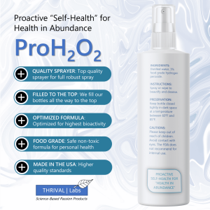 ProH2O2 Food Grade 3% Hydrogen Peroxide by Thrival Labs - A USA-Made Natural Cleaner With No Added Toxic Stabilizers for Medical, Household, and Personal Use 15 P3 HP Family Pack Ingredients 1