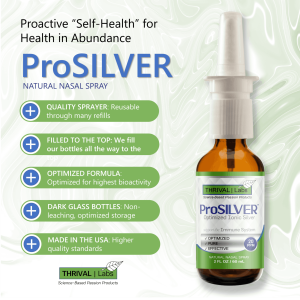 ProSILVER Green Label 20 PPM Ionic Colloidal Silver Liquid, Optimized Bio-Active Nano-Sized Liquid Silver for External Immune Support, Dark Glass Bottle - Thrival Labs 30 P3 PS2N Ingredients