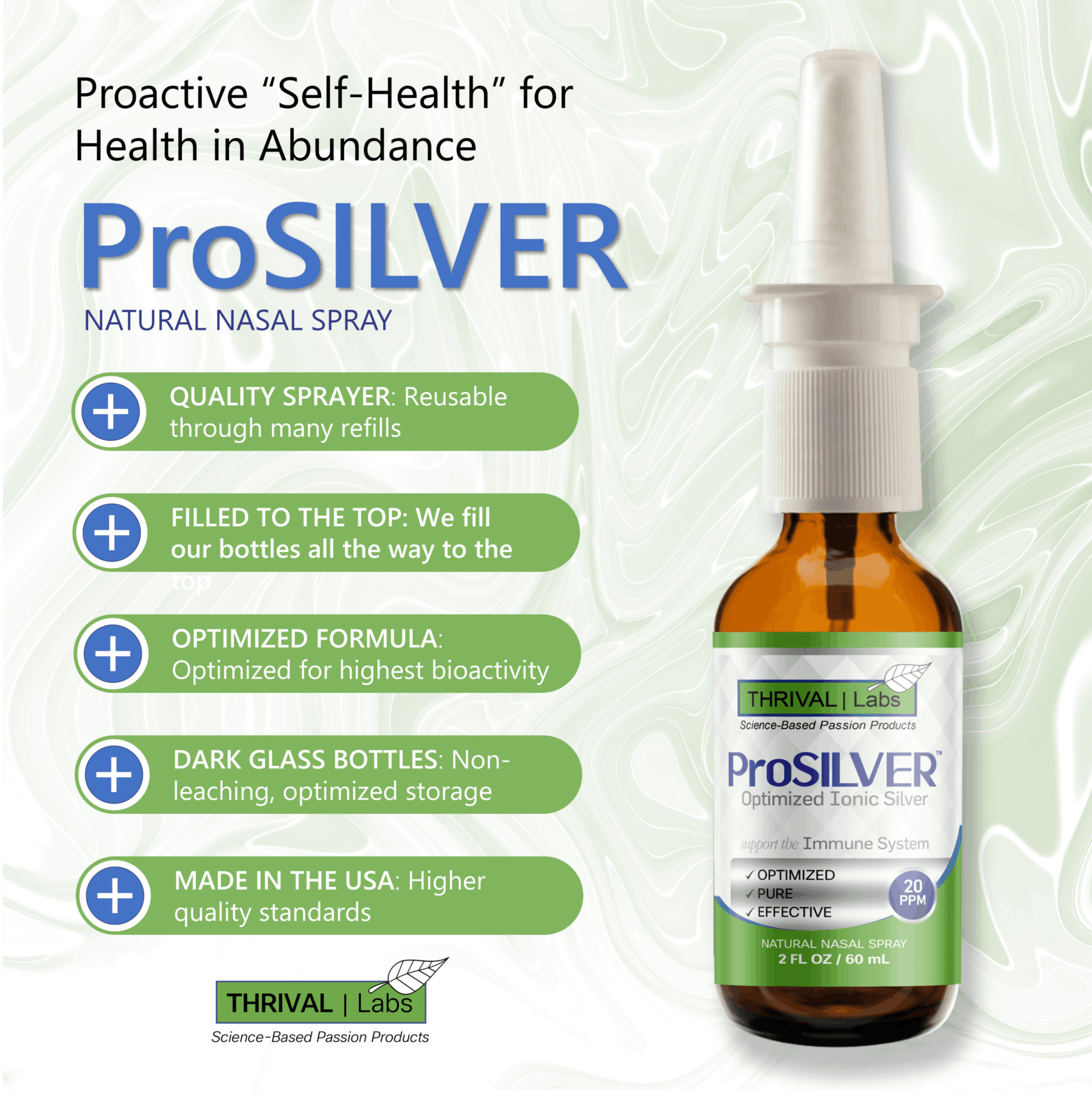 ProSILVER Green Label 20 PPM Ionic Colloidal Silver Liquid, Optimized Bio-Active Nano-Sized Liquid Silver for External Immune Support, Dark Glass Bottle - Thrival Labs 15 ProSILVER Green Label 20 PPM Ionic Colloidal Silver Liquid, Optimized Bio-Active Nano-Sized Liquid Silver for External Immune Support, Dark Glass Bottle - Thrival Labs - Image 15