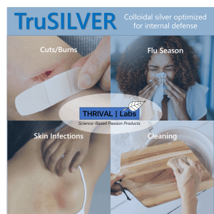 TruSILVER 20 PPM True Colloidal Silver Liquid, Optimized Bio-Active Nano-Sized Liquid Silver for Immune Support, Dark Glass Bottle - Thrival Labs 20 P4b TS 1