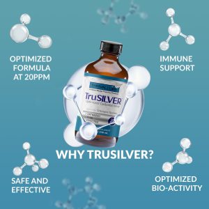 TruSILVER 20 PPM True Colloidal Silver Liquid, Optimized Bio-Active Nano-Sized Liquid Silver for Immune Support, Dark Glass Bottle - Thrival Labs 23 P6a TS