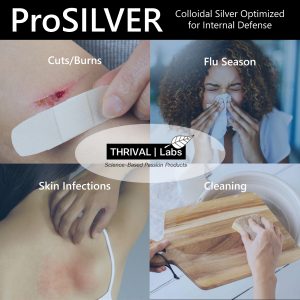 ProSILVER Blue Label 20 PPM Colloidal Silver Liquid, Optimized Bio-Active Nano-Sized Liquid Silver for Internal Immune Support, Dark Glass Bottle - Thrival Labs 30 1 PSbluall Use