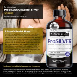 Alternative view of ProSILVER Black Label 30 PPM Pro-Strength Colloidal Silver Liquid, Optimized Maximum Strength Bio-Active Nano-Sized Liquid Silver for Professional Use, Dark Glass Bottle - Thrival Labs