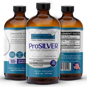 ProSILVER Blue Label 20 PPM Colloidal Silver Liquid, Optimized Bio-Active Nano-Sized Liquid Silver for Internal Immune Support, Dark Glass Bottle - Thrival Labs 41 PSBLK16combine