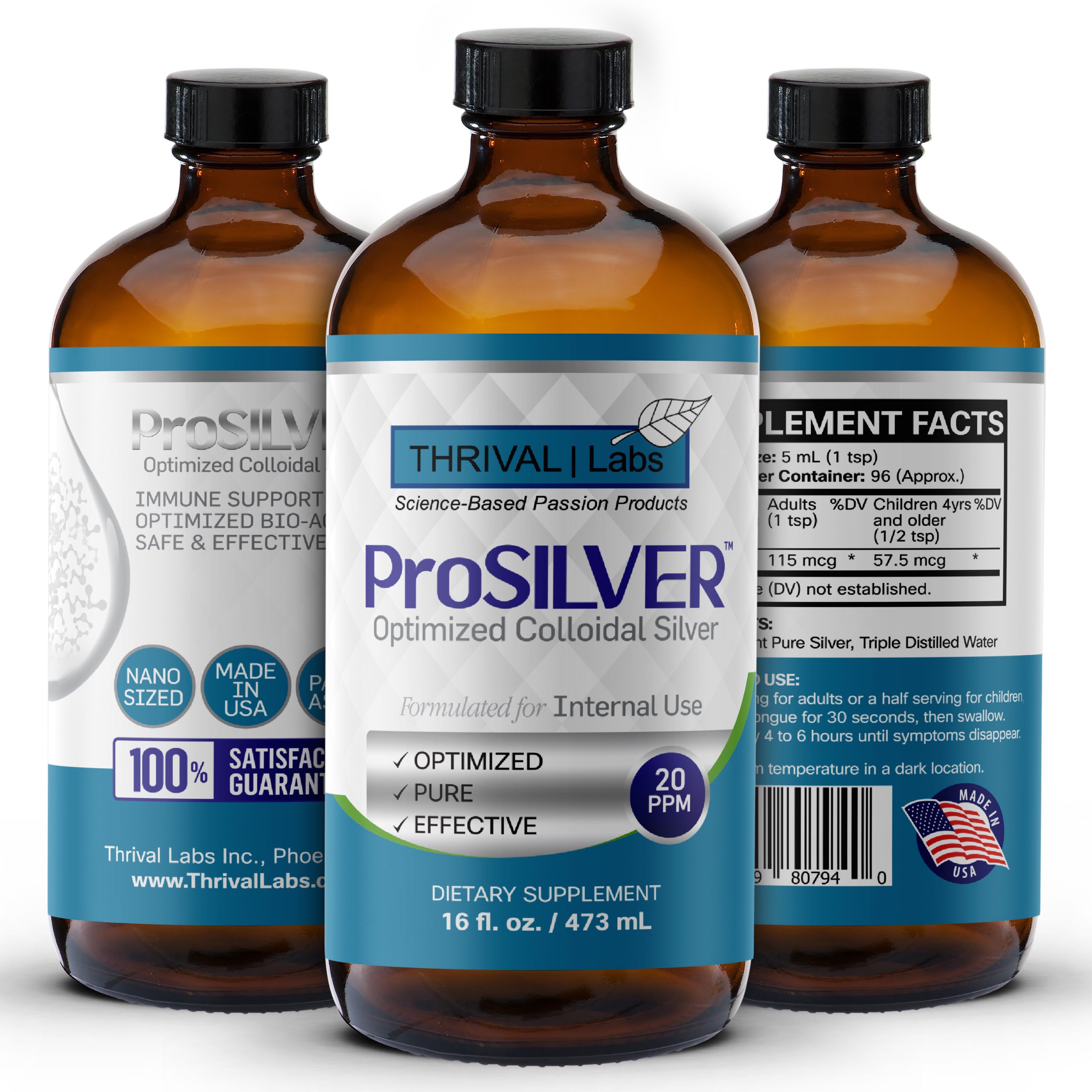 ProSILVER Blue Label 20 PPM Colloidal Silver Liquid, Optimized Bio-Active Nano-Sized Liquid Silver for Internal Immune Support, Dark Glass Bottle - Thrival Labs 19 ProSILVER Blue Label 20 PPM Colloidal Silver Liquid, Optimized Bio-Active Nano-Sized Liquid Silver for Internal Immune Support, Dark Glass Bottle - Thrival Labs - Image 19