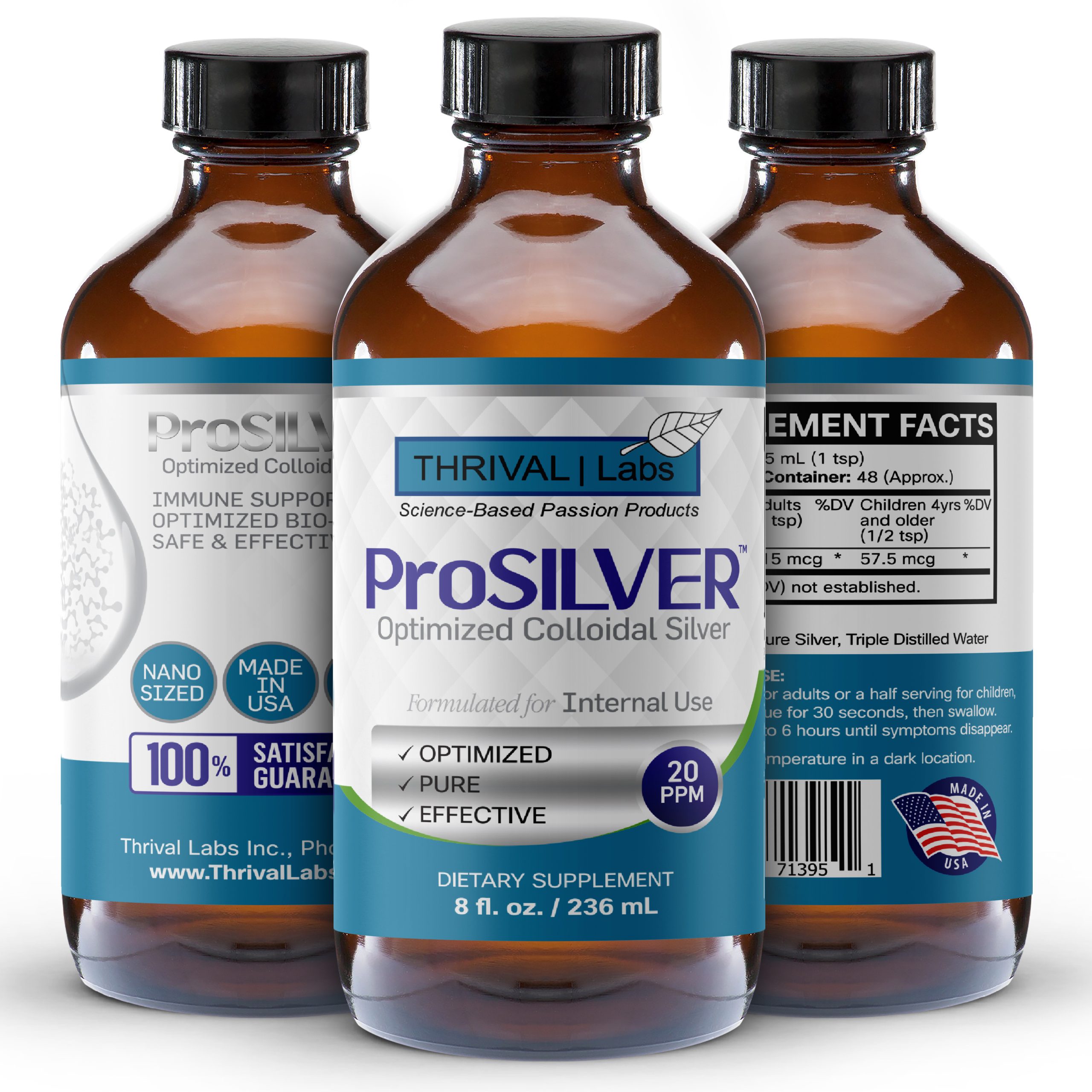 ProSILVER Blue Label 20 PPM Colloidal Silver Liquid, Optimized Bio-Active Nano-Sized Liquid Silver for Internal Immune Support, Dark Glass Bottle - Thrival Labs 21 ProSILVER Blue Label 20 PPM Colloidal Silver Liquid, Optimized Bio-Active Nano-Sized Liquid Silver for Internal Immune Support, Dark Glass Bottle - Thrival Labs - Image 21