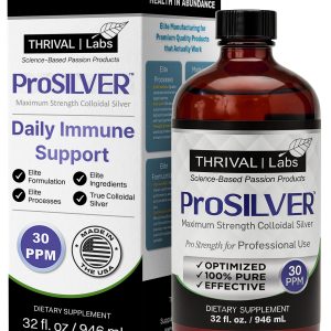 Home 17 ProSILVER Black Label 30 PPM Pro-Strength Colloidal Silver Liquid, Optimized Maximum Strength Bio-Active Nano-Sized Liquid Silver for Professional Use, Dark Glass Bottle - Thrival Labs