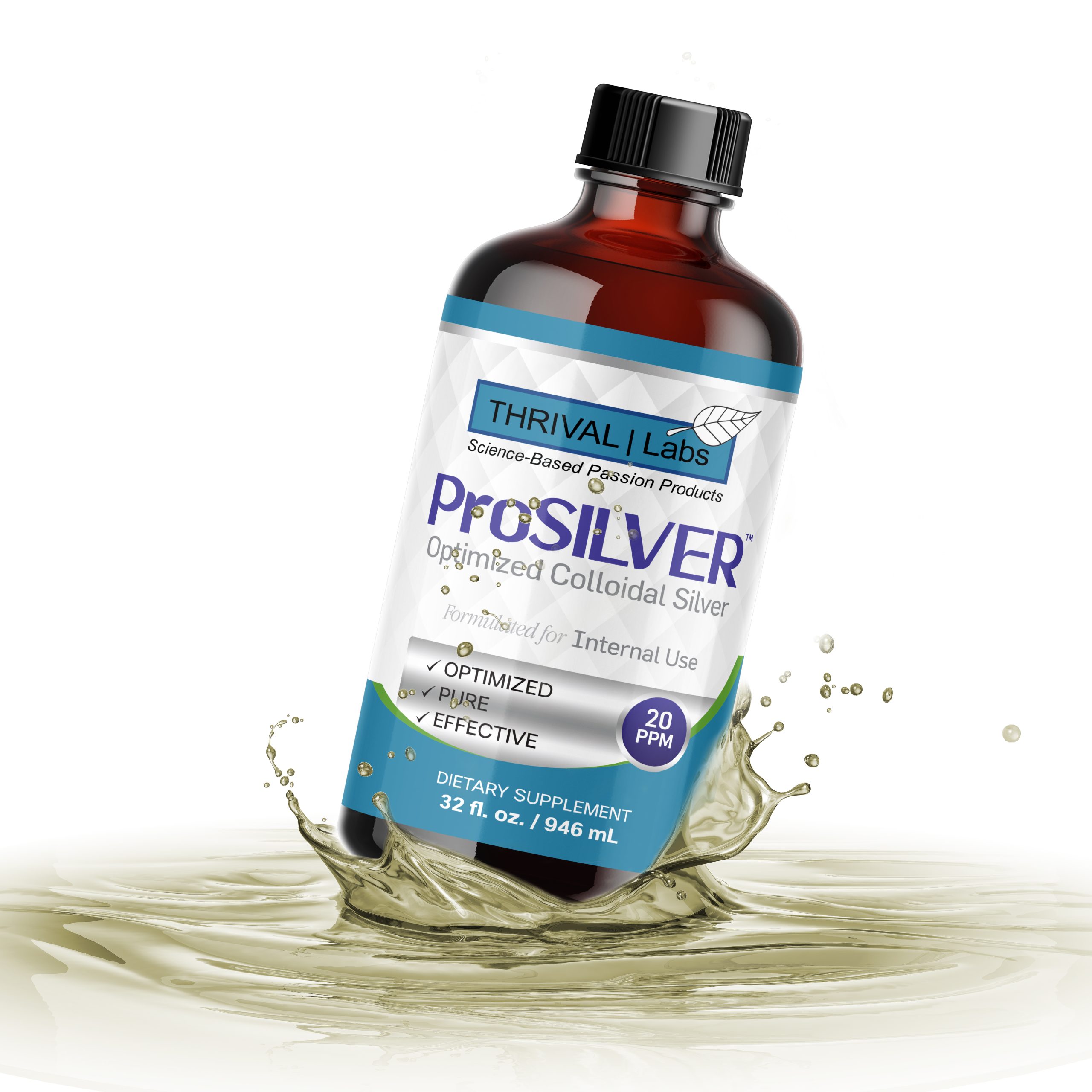 ProSILVER Blue Label 20 PPM Colloidal Silver Liquid, Optimized Bio-Active Nano-Sized Liquid Silver for Internal Immune Support, Dark Glass Bottle - Thrival Labs 16 ProSILVER Blue Label 20 PPM Colloidal Silver Liquid, Optimized Bio-Active Nano-Sized Liquid Silver for Internal Immune Support, Dark Glass Bottle - Thrival Labs - Image 16