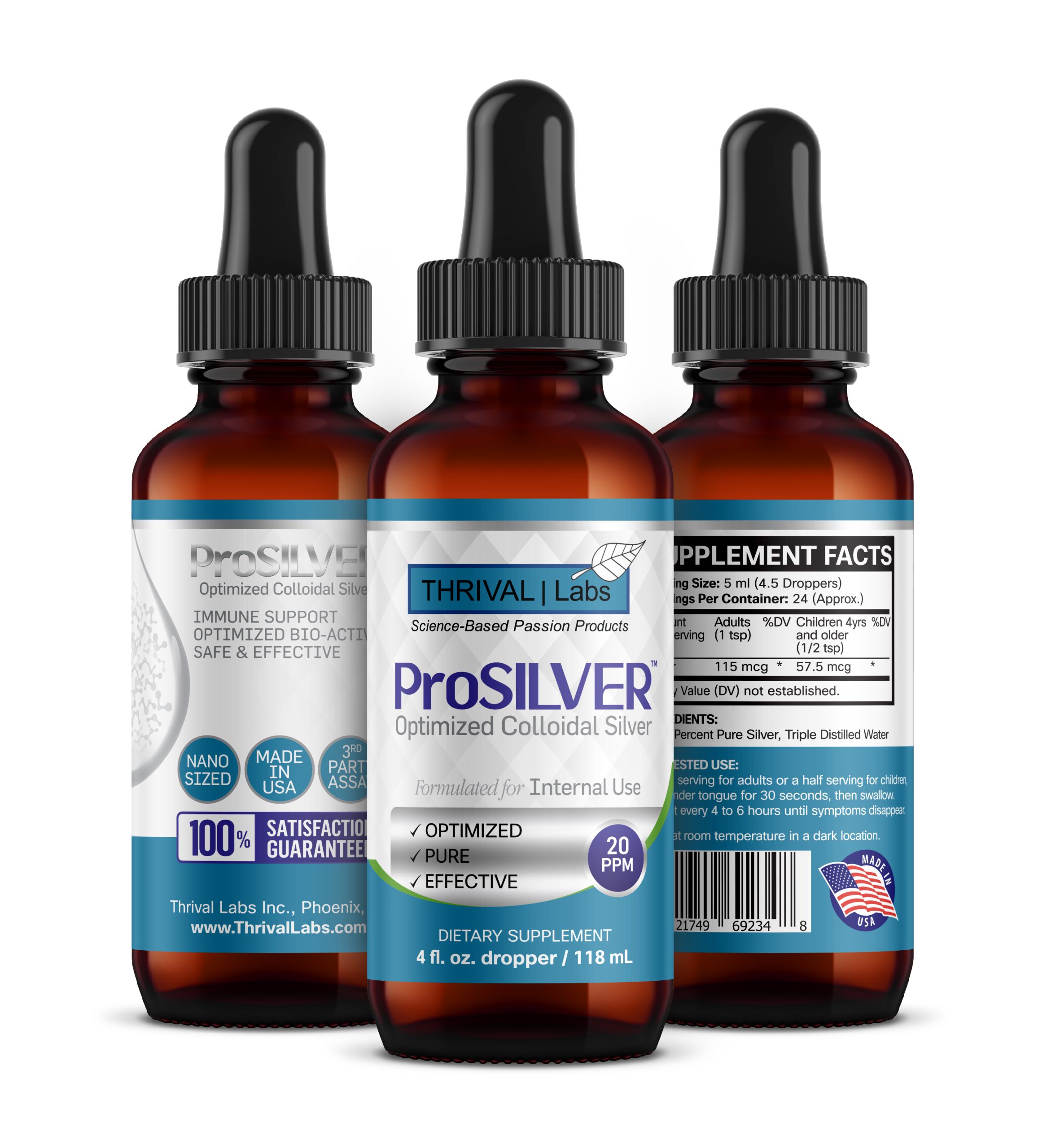 ProSILVER Blue Label 20 PPM Colloidal Silver Liquid, Optimized Bio-Active Nano-Sized Liquid Silver for Internal Immune Support, Dark Glass Bottle - Thrival Labs 22 ProSILVER Blue Label 20 PPM Colloidal Silver Liquid, Optimized Bio-Active Nano-Sized Liquid Silver for Internal Immune Support, Dark Glass Bottle - Thrival Labs - Image 22
