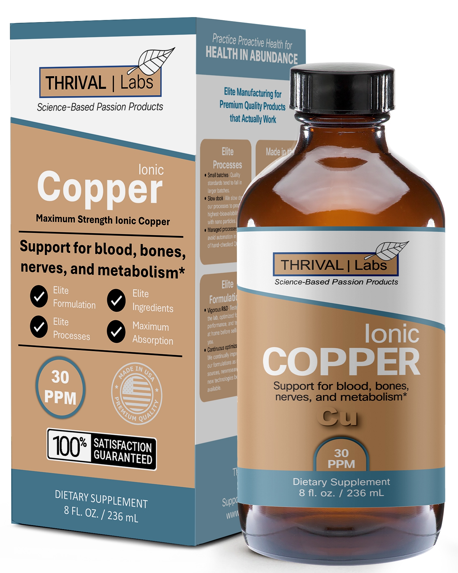 Ionic Colloidal Copper Liquid (30 PPM) | Mental Clarity & Nerve Function | Hair, Skin, Nails & Collagen | Red Blood Cells & Energy Production | Cholesterol Levels & Blood Pressure - Thrival Labs 1 Ionic Colloidal Copper Liquid (30 PPM) | Mental Clarity & Nerve Function | Hair, Skin, Nails & Collagen | Red Blood Cells & Energy Production | Cholesterol Levels & Blood Pressure - Thrival Labs