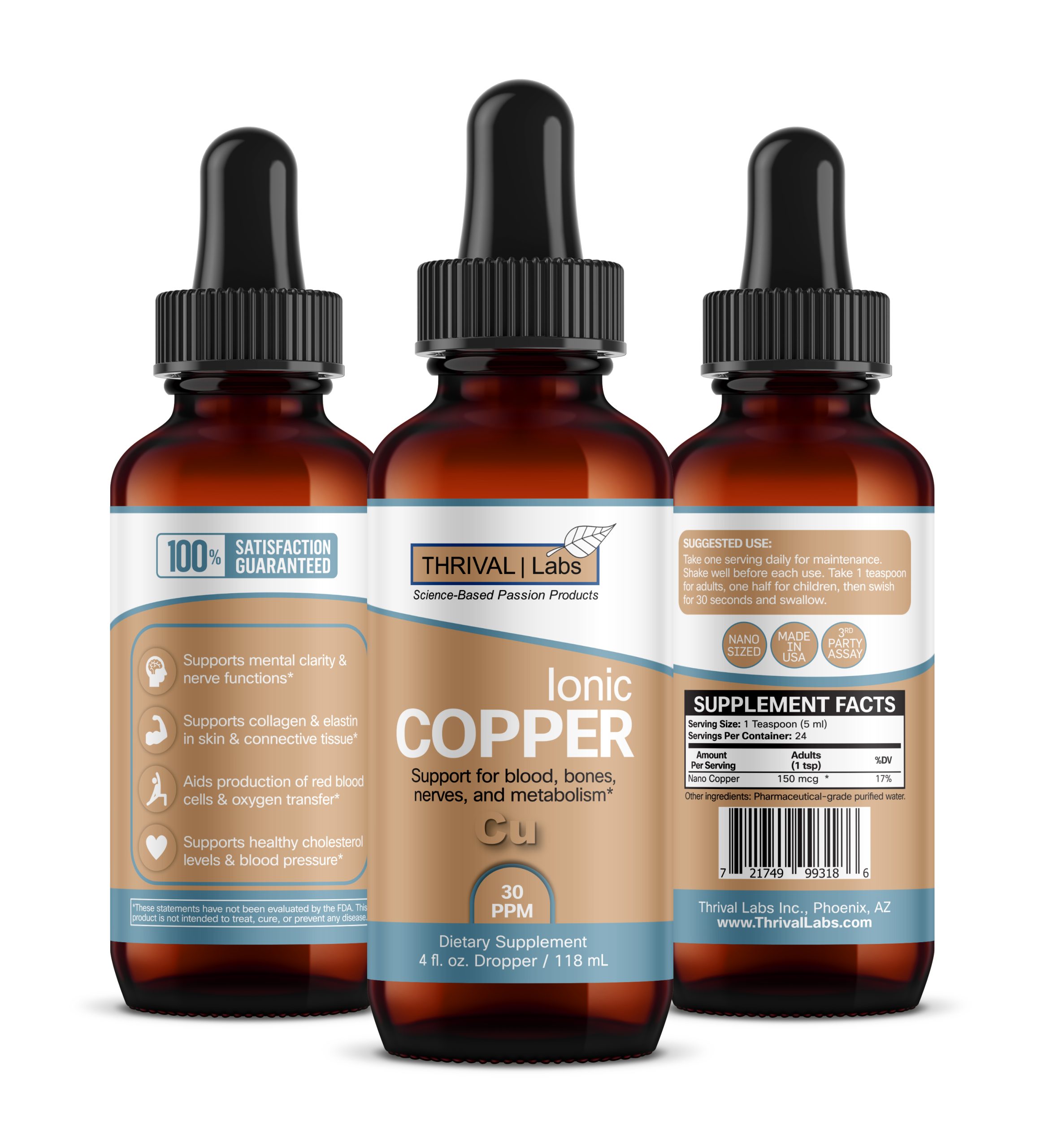 Ionic Colloidal Copper Liquid (30 PPM) | Mental Clarity & Nerve Function | Hair, Skin, Nails & Collagen | Red Blood Cells & Energy Production | Cholesterol Levels & Blood Pressure - Thrival Labs 12 Ionic Colloidal Copper Liquid (30 PPM) | Mental Clarity & Nerve Function | Hair, Skin, Nails & Collagen | Red Blood Cells & Energy Production | Cholesterol Levels & Blood Pressure - Thrival Labs - Image 12