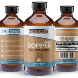 Ionic Colloidal Copper Liquid (30 PPM) | Mental Clarity & Nerve Function | Hair, Skin, Nails & Collagen | Red Blood Cells & Energy Production | Cholesterol Levels & Blood Pressure - Thrival Labs 21 combine