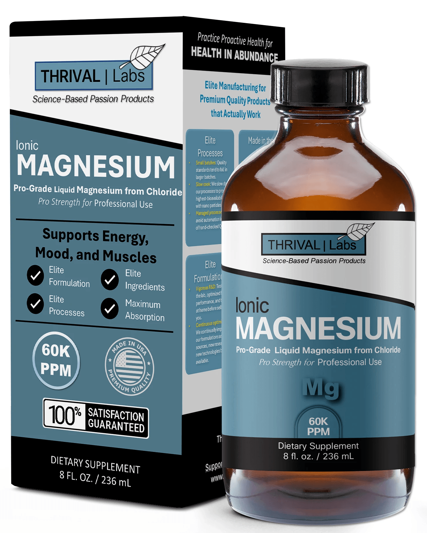 Thrival Labs Liquid Ionic Magnesium Supplement | Professional Strength with Highest & Fastest Absorption - Calm Mood, Sleep, Muscle Cramps & Spasms, Aid Energy & Vitality, Natural Laxative 1 Thrival Labs Liquid Ionic Magnesium Supplement | Professional Strength with Highest & Fastest Absorption - Calm Mood, Sleep, Muscle Cramps & Spasms, Aid Energy & Vitality, Natural Laxative